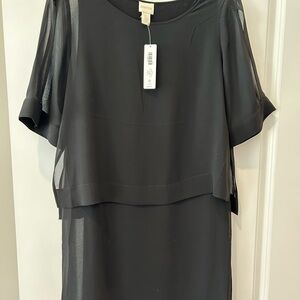 Chico's Black Sheer Sleeve Dress NWT